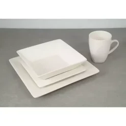 Kirklands Home Dinnerware|Ceramic Square 40-pc. Dinnerware Set White