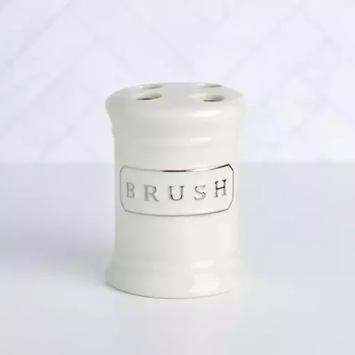 Kirklands Home Bathroom Accessories|Ceramic Toothbrush Holder White