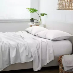 Kirklands Home Bed Sheets|Chambray 4-pc. California King Sheet Set White