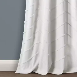 Kirklands Home Curtains & Drapes|Chenille Chevron Curtain Panel Set, 84 in. White
