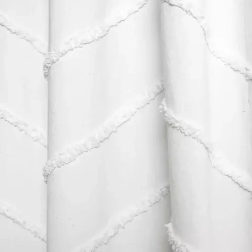 Kirklands Home Curtains & Drapes|Chenille Chevron Curtain Panel Set, 84 in. White