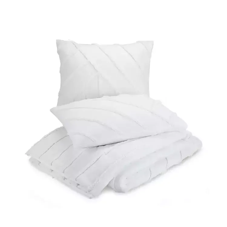 Kirklands Home Comforters|Chenille Line 3-pc. Full/Queen Comforter Set White