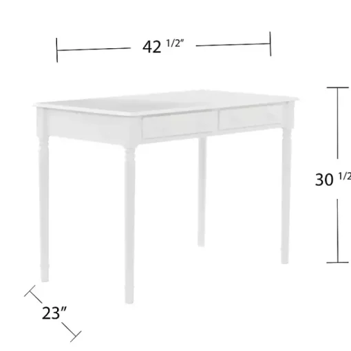 Kirklands Home Office Furniture|Classic 2-Drawer Wood Desk White