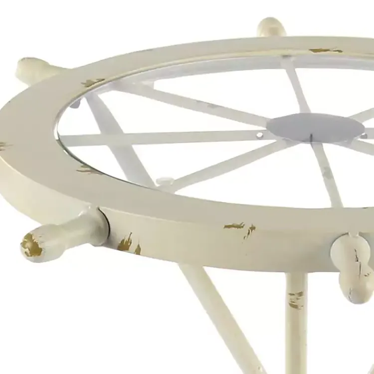 Kirklands Home Accent & End Tables|White Coastal Ship Accent Table
