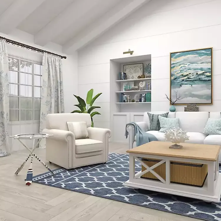 Kirklands Home Accent & End Tables|White Coastal Ship Accent Table