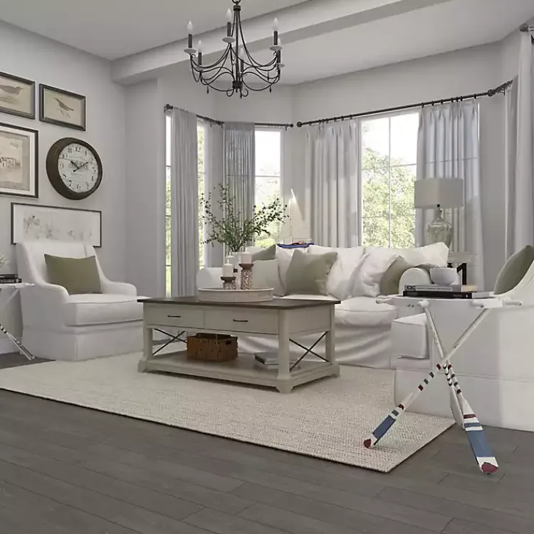 Kirklands Home Accent & End Tables|White Coastal Ship Accent Table