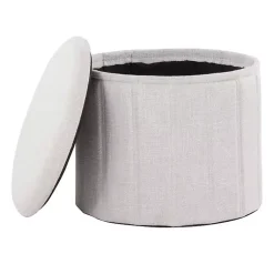 Kirklands Home Benches & Ottomans|Collapsible Storage Ottoman White