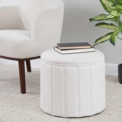 Kirklands Home Benches & Ottomans|Collapsible Storage Ottoman White