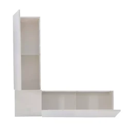 Kirklands Home Benches & Ottomans|White Corner Bench with Blue Cushions