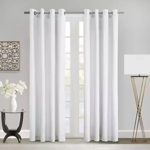 Kirklands Home Curtains & Drapes|Crinkle Harmony Curtain Panel, 84 in. White