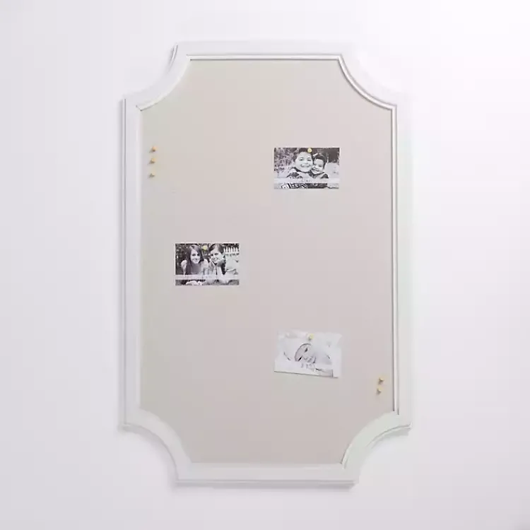 Kirklands Home Wall Storage|White Curved Frame Pinboard
