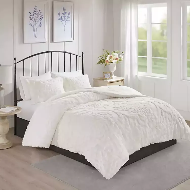 Kirklands Home Comforters|Damask Full/Queen 3-pc. Comforter Set White