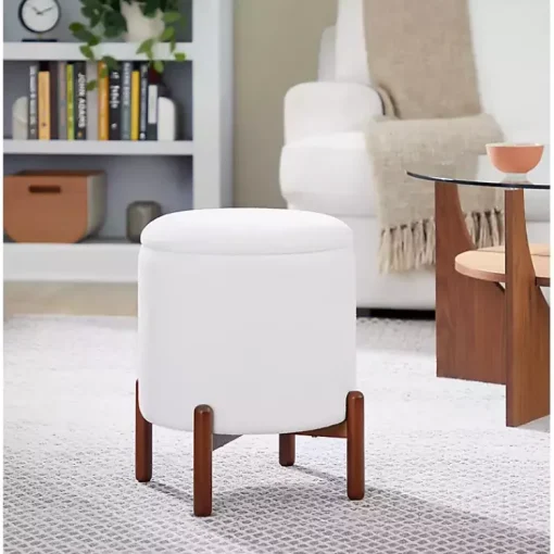 Kirklands Home Benches & Ottomans|Daniella Storage Ottoman White