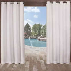 Kirklands Home Outdoor Curtains|Delano Outdoor Curtain Panel Set, 96 in. White