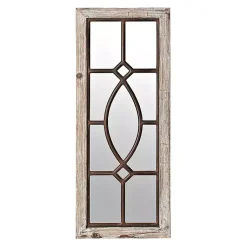 Kirklands Home Decorative Mirrors|White Distressed Panel Wall Mirror