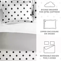 Kirklands Home Duvets|White Dotted Reversible 2-pc. Twin Duvet Cover Set