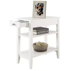 Kirklands Home Accent & End Tables|Double Shelf Wood Accent Table White