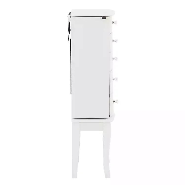 Kirklands Home Dressers & Chests|5-Drawer Jasmine Petite Jewelry Armoire White