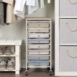 Kirklands Home Office Furniture|8-Drawer Rolling Storage Cart White