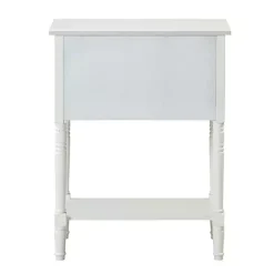 Kirklands Home Accent & End Tables|3-Drawer Turned Legs Accent Table White