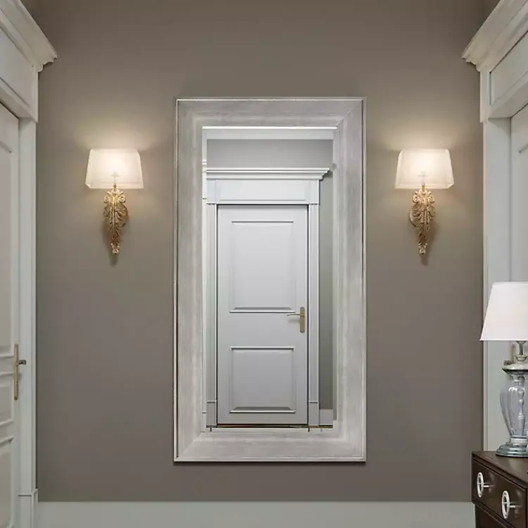 Kirklands Home Full Length & Floor Mirrors|White Driftwood Framed Leaner Mirror