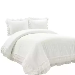 Kirklands Home Duvets|Ella Ruffle 3-pc. King Duvet Set White