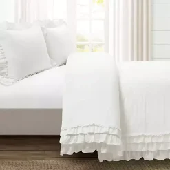 Kirklands Home Duvets|Ella Ruffle 3-pc. King Duvet Set White