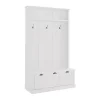 Kirklands Home Entryway Furniture|White Ellison Hall Tree with Storage Bench