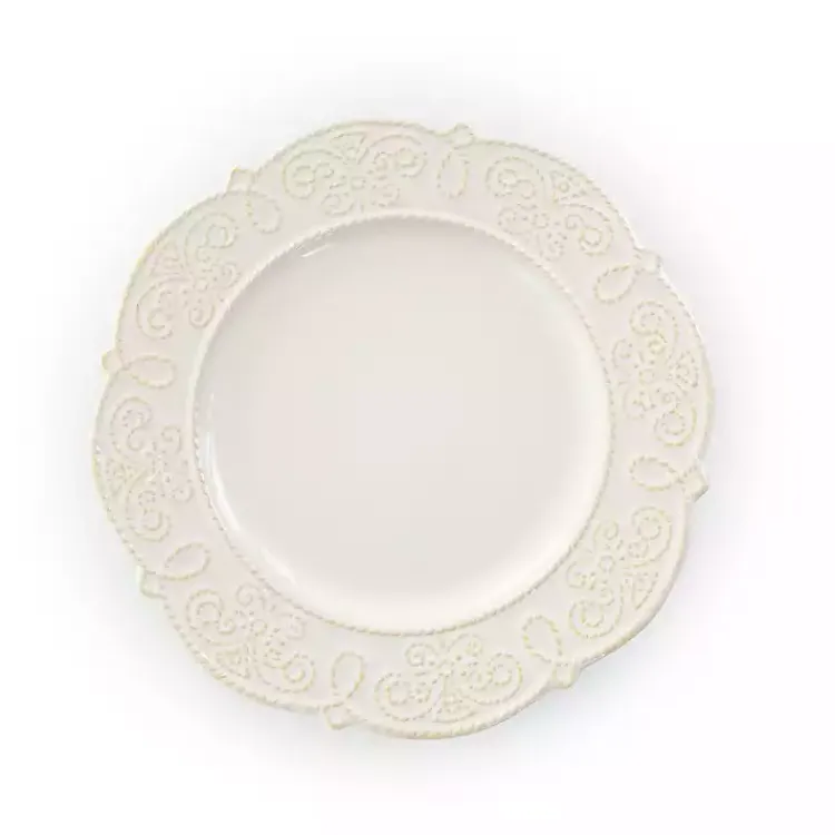 Kirklands Home Dinnerware|Embossed Scalloped 16-pc. Dinnerware Set White