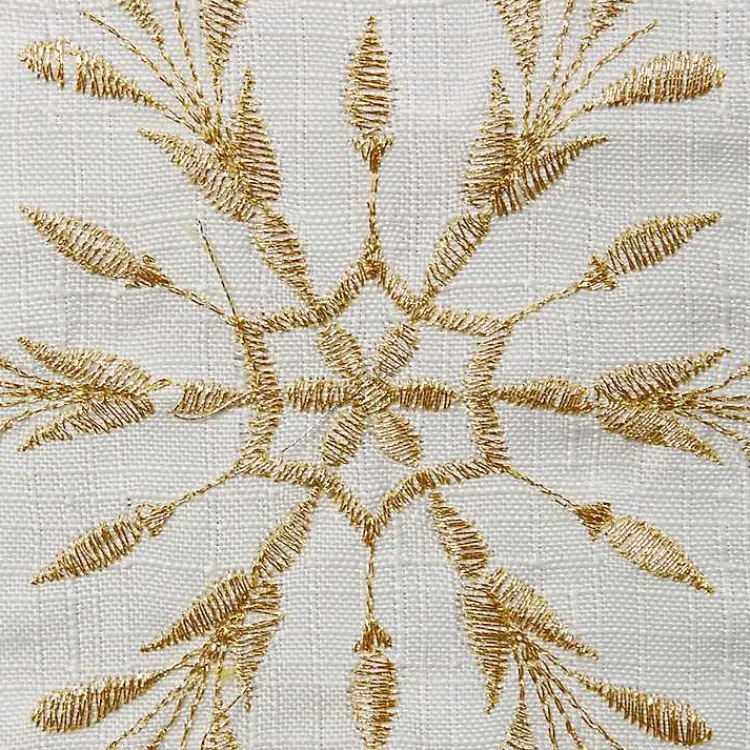 Kirklands Home Table Linens|White Embroidered Snowflakes Table Runner