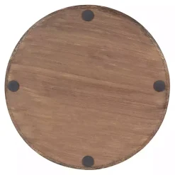 Outlet White Enameled Round Mango Wood Tray Decorative Trays
