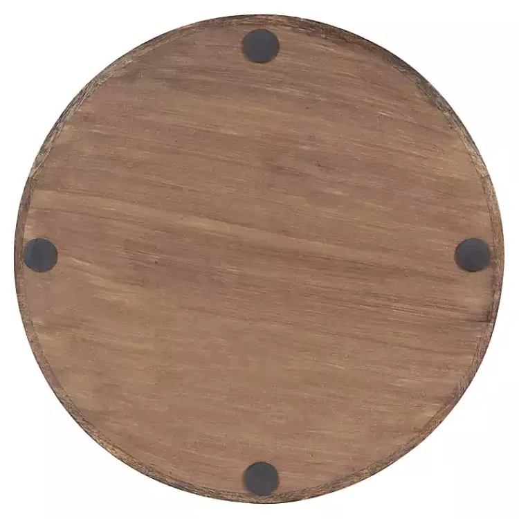 Outlet White Enameled Round Mango Wood Tray Decorative Trays