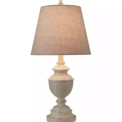 Kirklands Home Table Lamps|White Farmhouse Accent Table Lamp Tan