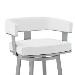 Kirklands Home Bar Stools & Counter Height Stools|Faux Leather Lorin Swivel Counter Stool White
