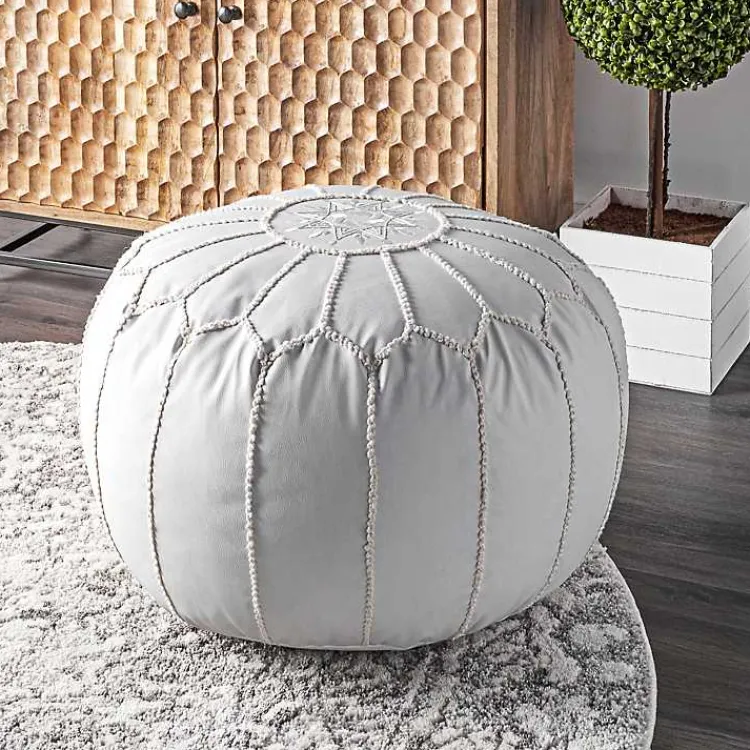 Outlet Faux Leather Pouf Poufs & Floor Cushions