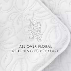 Kirklands Home Quilts|Floral Stitch 2-pc. Twin Quilt Set White