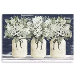 Kirklands Home Canvas Art|White Floral Trio Giclee Canvas Art Print