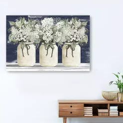 Kirklands Home Canvas Art|White Floral Trio Giclee Canvas Art Print
