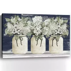 Kirklands Home Canvas Art|White Floral Trio Giclee Canvas Art Print