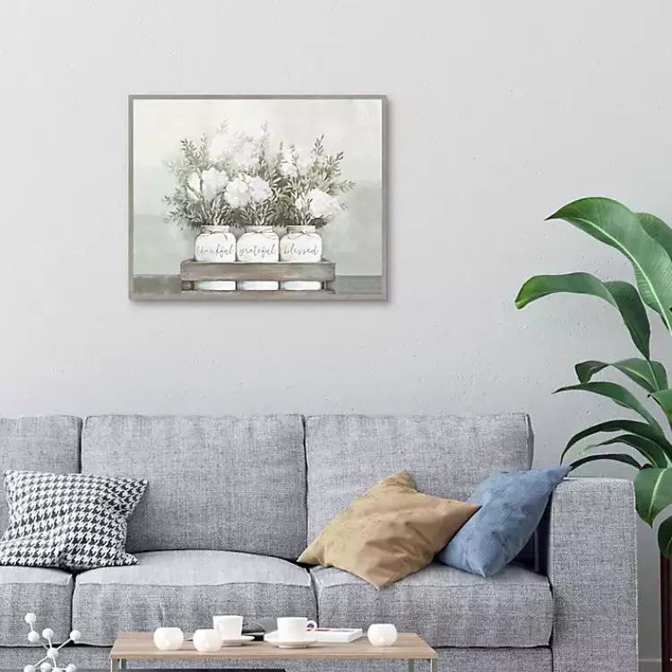 Kirklands Home Canvas Art|Flower Jars Framed Canvas Art Print White