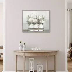 Kirklands Home Canvas Art|Flower Jars Framed Canvas Art Print White