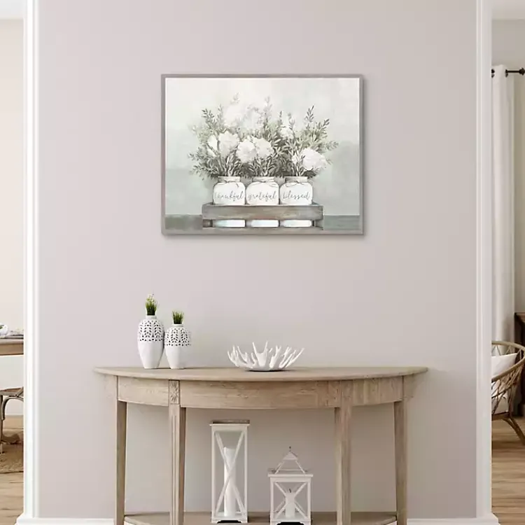 Kirklands Home Canvas Art|Flower Jars Framed Canvas Art Print White