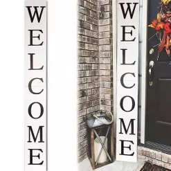Kirklands Home Garden Decor|Foldable Welcome Porch Board White