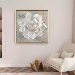 Kirklands Home Canvas Art|White Gardenia Flower Framed Canvas Art Print