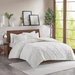 Kirklands Home Comforters|Geometric California King 3-pc Comforter Set White