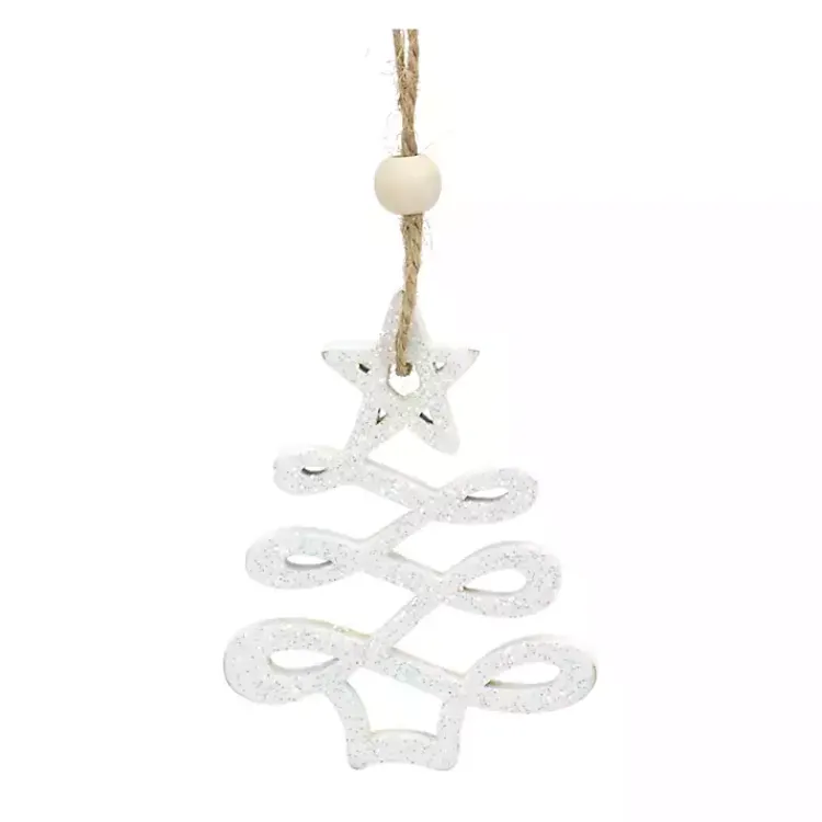 Hot Glitter Trees Christmas Ornaments, Set of 9 Christmas Ornaments