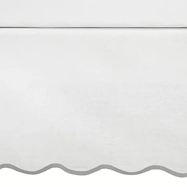 Kirklands Home Bedding Essentials|White Scalloped Coastal King Bed Skirt Gray