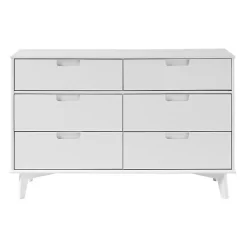 Kirklands Home Dressers & Chests|Grooved Handle 6-Drawer Dresser White