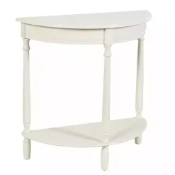 Kirklands Home Console Tables|Half Moon Tinslee Console Table White