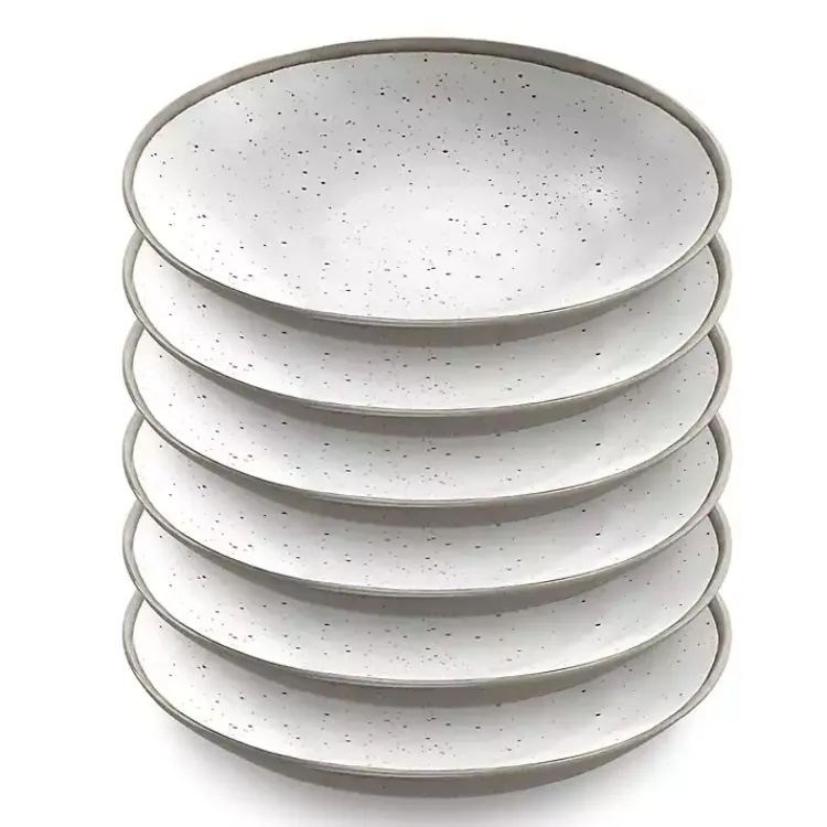 Kirklands Home Outdoor Dining|Haven Melamine Low Bowls, Set of 6 White
